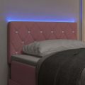 vidaXL LED hlavová doska s LED pásikmi Ružová 80 cm Zamat