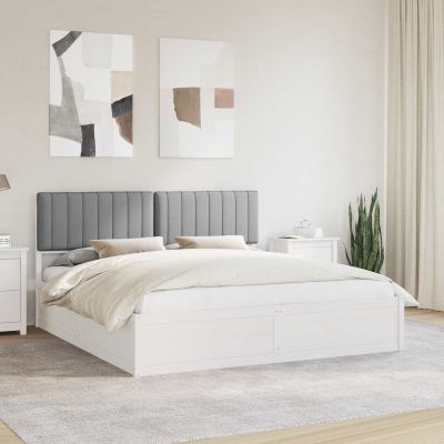 vidaXL Rám postele s čalúneným čelom Svetlosivá 180 x 200 cm