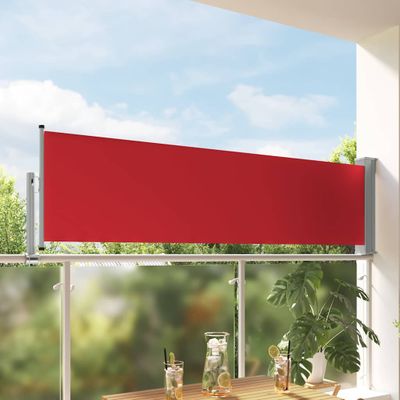 vidaXL Zaťahovacia bočná markíza na terasu červená 80x300 cm
