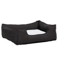 vidaXL Pelech pre psa tmavosivý a biely 110,5x80,5x26 cm ľanový vzhľad flís