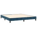 vidaXL Posteľný rám boxsping s matracom tmavomodrý 180x200 cm zamat