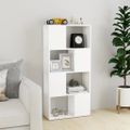vidaXL Knižnica/deliaca stena biela 60x24x124,5 cm drevotrieska