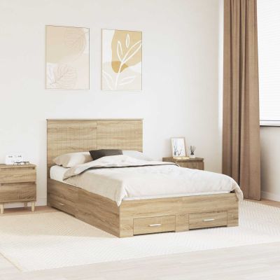 vidaXL Rám postele Sonoma dub 120 x 200 cm Kompozitné drevo