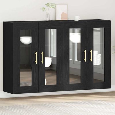 vidaXL Nástenné skrinky 2 pcs Čierny dub 69,5 x 34 x 90 cm