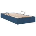 vidaXL Otomanový posteľný rám s úložiskom Modrá 90 x 200 cm látka