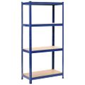 vidaXL Skladovacie regály 2 ks, modré 80x40x160 cm, oceľ a MDF