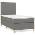 vidaXL Posteľný rám boxsping s matracom tmavosivý 80x200 cm látka