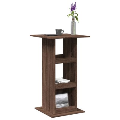 vidaXL Barový stôl s policami hnedý dub 60x60x102 cm kompozitné drevo