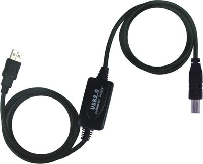 PremiumCord USB 2.0 repeater a prepojovací kábel A/M-B/M 15m