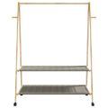 vidaXL Vešiak na oblečenie s policami a kolieskami 132x45,5x155,5 cm