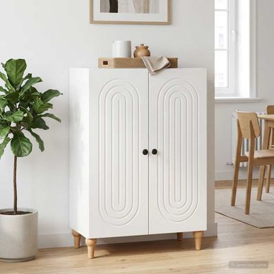 vidaXL Servírovacia skriňa Biela s vysokým leskom 66 x 34,5 x 90 cm