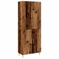 vidaXL Highboard Staré drevo 69,5 x 34 x 180 cm Kompozitné drevo