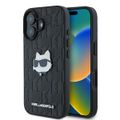 Puzdro Karl Lagerfeld pre iPhone 16 6,1" KLHCP16SPGKLCHPK čierne Hard Monogram Choupette Head Pin