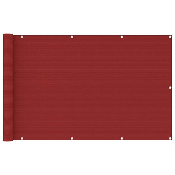 vidaXL Balkónová markíza červená 120x600 cm HDPE