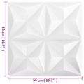 vidaXL Nástenné panely 24 ks 50 x 50 cm Origami Biele XPS Pena