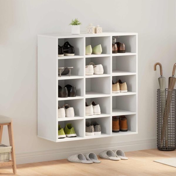 vidaXL Skriňa na topánky Biela 77,5 x 30 x 83,5 cm Kompozitné drevo