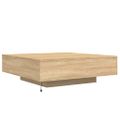 vidaXL Konferenčný stolík s LED svetlami dub sonoma 100x100x31 cm