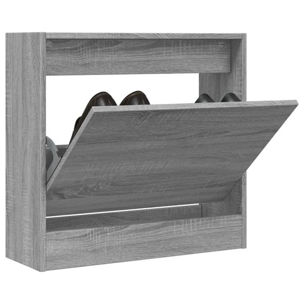 vidaXL Botník sivý dub sonoma 60x21x57 cm spracované drevo