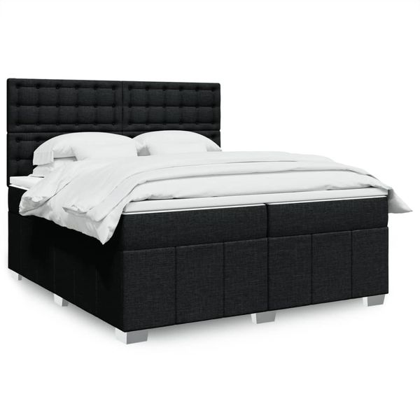 vidaXL Boxspring posteľ s matracom čierna 200x200 cm látka