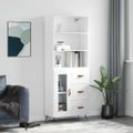 vidaXL Vysoká skrinka lesklá biela 69,5x34x180 cm spracované drevo