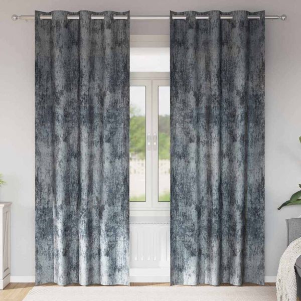 vidaXL Sametové závesy 2 pcs Strieborná šedá 245 x 140 cm Zamat