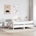 vidaXL Rám postele s čelom biely 180x200 cm borovicový masív