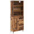 vidaXL Highboard 2 ks Staré drevo 69,5 x 32,5 x 180 cm