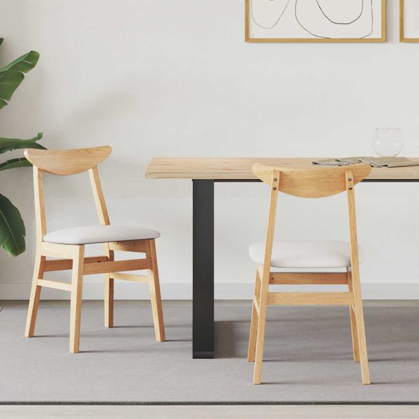 vidaXL Jedálenské stoličky 2 pcs Prírodná 42 x 47,5 x 81 cm
