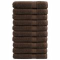 vidaXL Prémiové uteráky do sauny SOLUND 10 ks hnedé 80x200 cm 600 g/m2