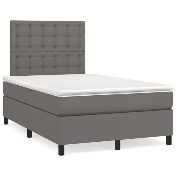 vidaXL Boxspring posteľ s matracom sivá 120x190 cm umelá koža
