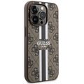 Guess Case for iPhone 14 Pro Max 6.7" GUHMP14XP4RPSW Brown Hard Case Magsafe 4G Printed Stripes