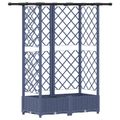 vidaXL Vyvýšený záhon s mriežkou a strechou Sivá 124 x 40 x 121 cm PP