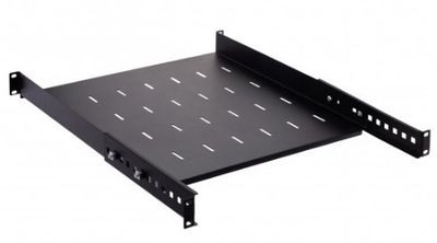 Polica do racku NEKU 1U 19" 450mm, nastaviteľná, čierna Police do racku NEKU 1U 19" 450mm, nastaviteľná, čierna