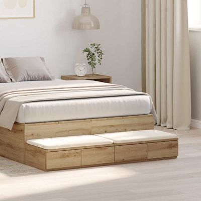 vidaXL Zásuvky pod posteľ Remeselný dub 120 x 36,5 x 16,5 cm