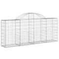 vidaXL Oblúkové gabionové koše 2 ks 200x30x80/100cm pozinkované železo