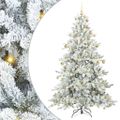 vidaXL Umelý Sklápací Vianočný Stromček Biela 180 cm PVC a oceľ
