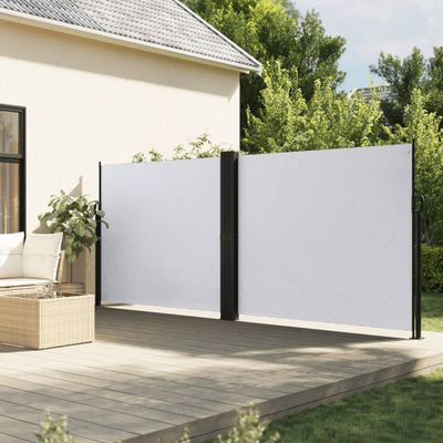 vidaXL Zaťahovacia bočná markíza, biela 180x600 cm