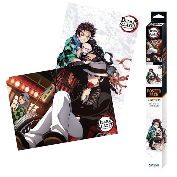 Sada plagátov Demon Slayer - Muzan, Tanjiro a Nezuko