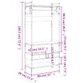 vidaXL Šatník so zásuvkami dymový dub 89x39x184,5 cm kompozitné drevo