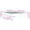 vidaXL Posteľný rám bez matraca dymový dub 160x200 cm kompozitné drevo