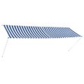 vidaXL Zaťahovacia markíza 350x150 cm modro-biela