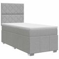 vidaXL Posteľ boxspring s matracom Svetlosivá 100 x 200 cm Látka