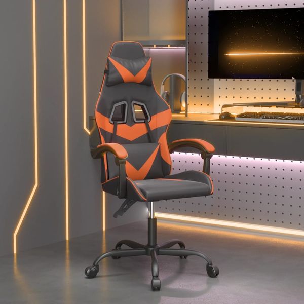 vidaXL Herná stolička čierna a oranžová umelá koža