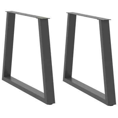 vidaXL Nohy k jedálenskému stolu v tvare V, 2 ks, antracitové, 70 x (72 – 73,3) cm, oceľ