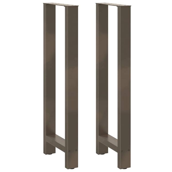 vidaXL Nohy barového stola, prírodná oceľ, 2 ks, 40 x (110-111) cm, oceľ
