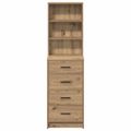 vidaXL Highboard dub artisan 40 x 41 x 135 cm Kompozitné drevo
