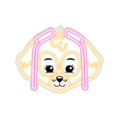 Hanging neon LED Paw Patrol on plexiglass - Skye OW-130546