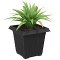 vidaXL Štvorcový črepník na kvety 24 ks Čierna 16 x 16 x 14 cm Plast