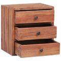 vidaXL Nočný stolík s 3 zásuvkami 35x25x35 cm, mahagónový masív
