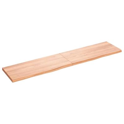 vidaXL Nástenná polica bledohnedá 180x40x(2-4) cm ošetrený masívny dub